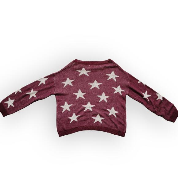POL Star Maroon Pullover Relaxed Crewneck Dolman Sleeve Sweater Women Sz M - Picture 2 of 4
